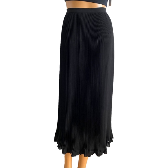 Talbots Black Pleated Maxi Skirt Size 12 - Picture 2 of 10